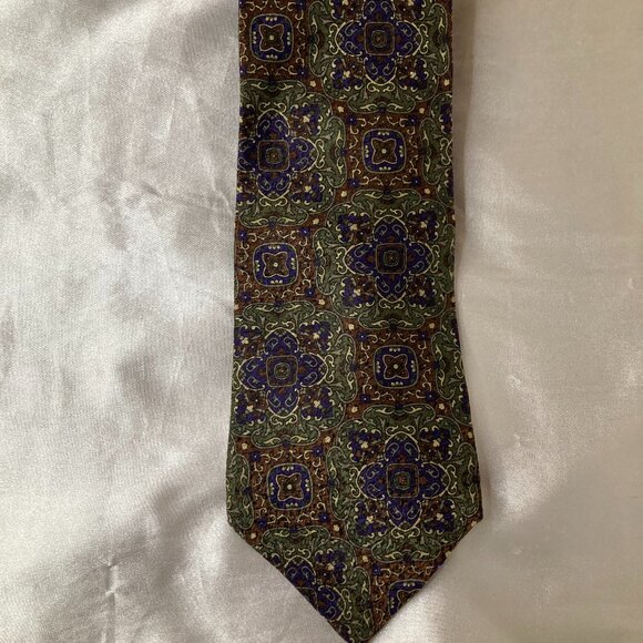 Kuppenheimer Men's Dark Green Silk Neck Tie -Vintage Necktie 57.5" Long 4" Wide - Picture 1 of 6